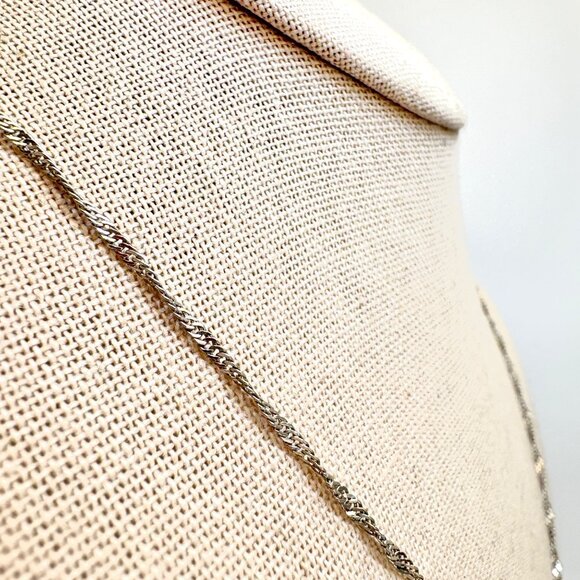 VTG 18k Gold Plated Twist Curb Link Chain Necklace Size 18" Adjustable Length - Picture 6 of 13